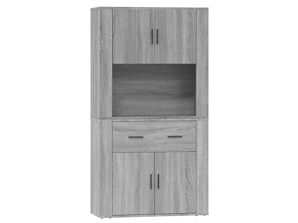 Hoge kast bewerkt hout grijs sonoma eikenkleurig