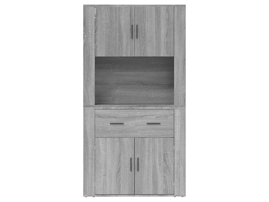 Hoge kast bewerkt hout grijs sonoma eikenkleurig