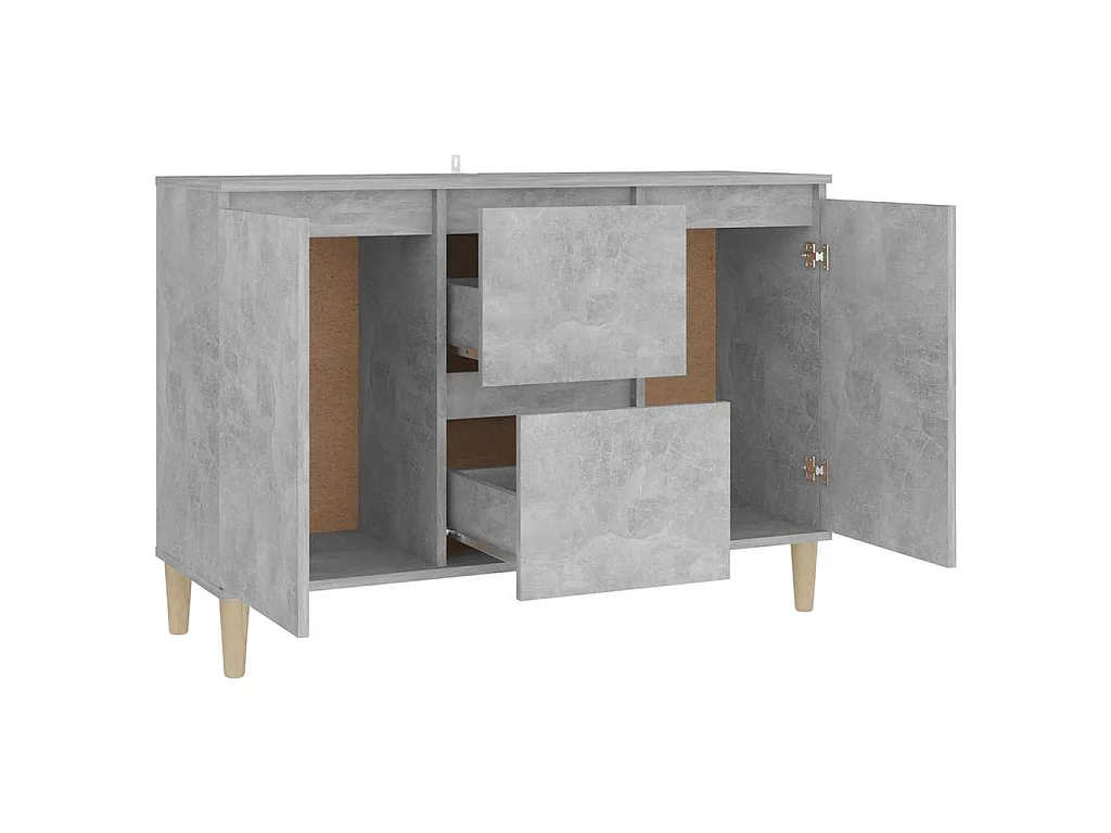 Buffet gris béton 101x35x70 cm bois d'ingénierie