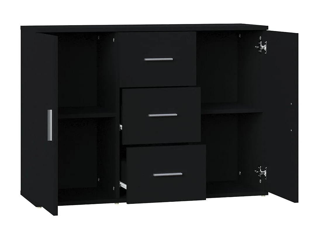 Sideboard Schwarz 91x29,5x65 cm Holzwerkstoff