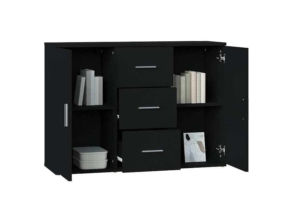 Buffet Noir 91x29,5x65 cm Bois d'ingénierie