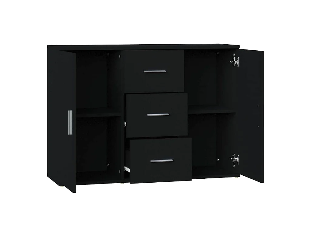 Buffet Noir 91x29,5x65 cm Bois d'ingénierie