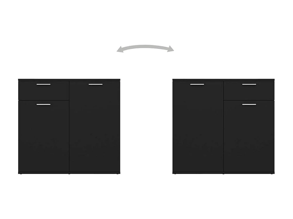 Sideboard Schwarz 80x36x75 cm Holzwerkstoff