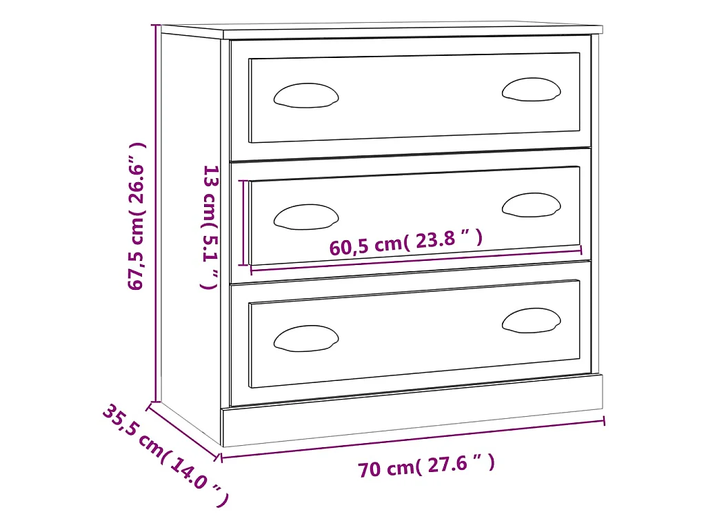 Credenze 2 pz Grigio Cemento in Legno Multistrato