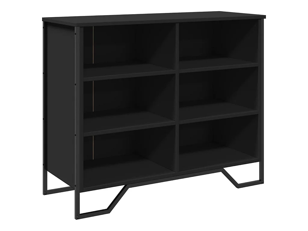 Buffet noir 91x35,5x74,5 cm bois d’ingénierie