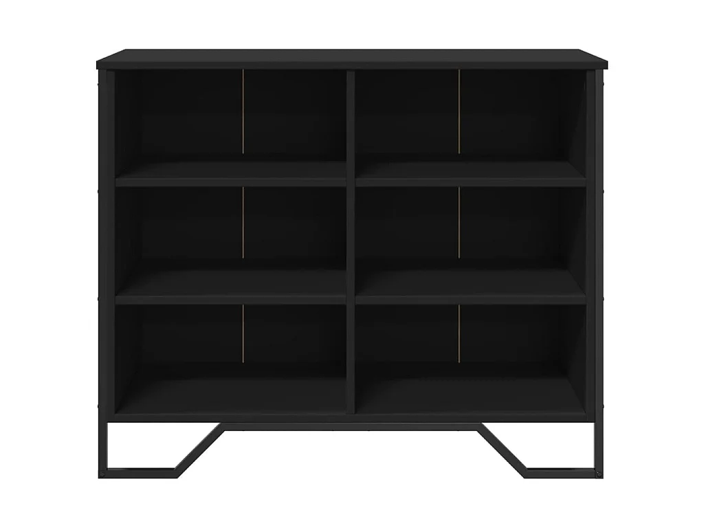 Buffet noir 91x35,5x74,5 cm bois d’ingénierie