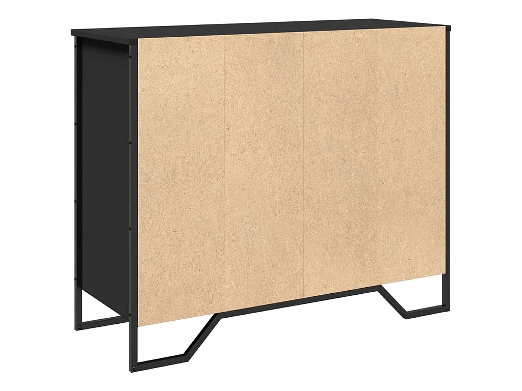 Buffet noir 91x35,5x74,5 cm bois d’ingénierie