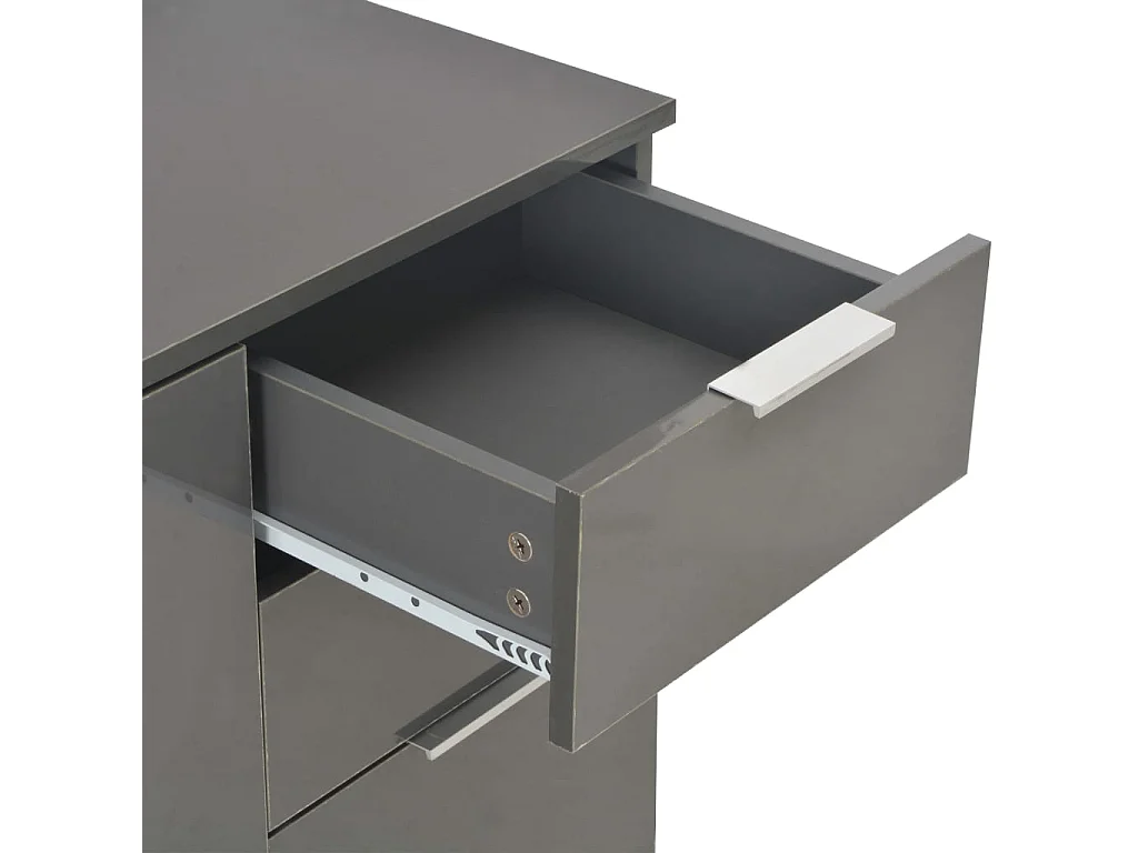 Buffet Gris brillant 107x35x80,5 cm