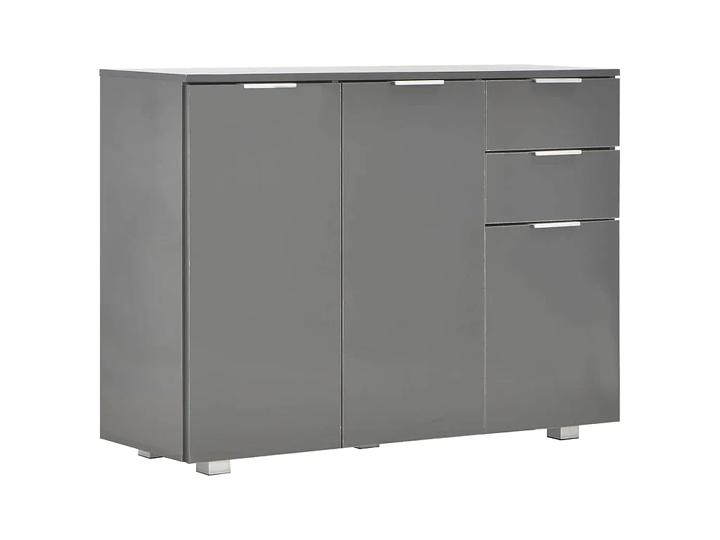 Dressoir 107x35x80,5 cm hoogglans grijs