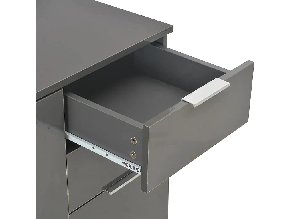 Dressoir 107x35x80,5 cm hoogglans grijs