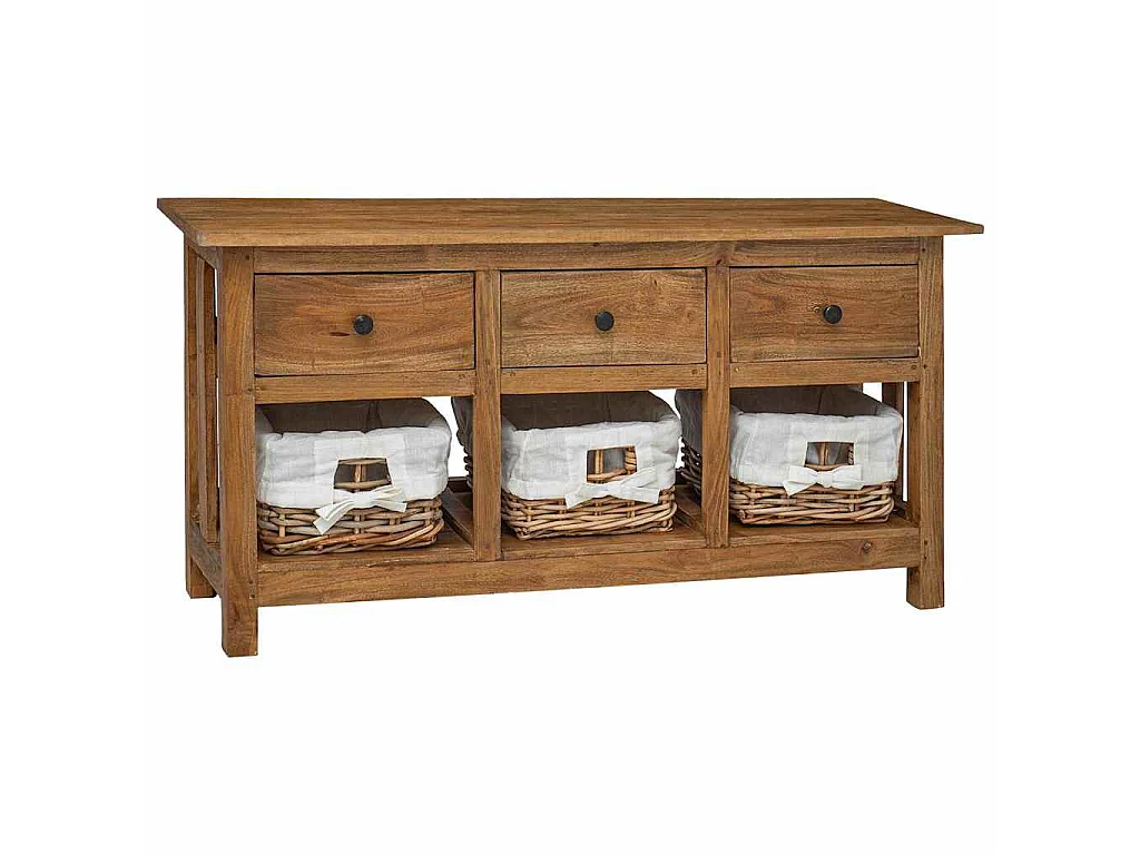 Aparador de madera maciza de caoba 100x30x50 cm