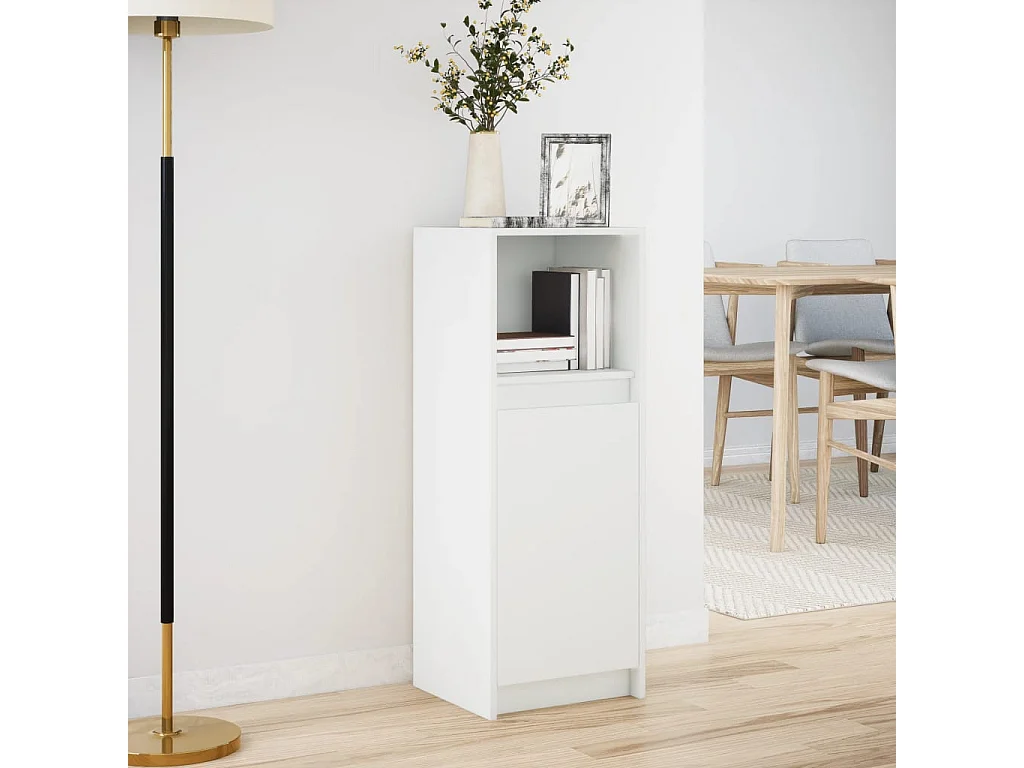 Buffet avec LED blanc 38x34x100 cm bois d'ingénierie