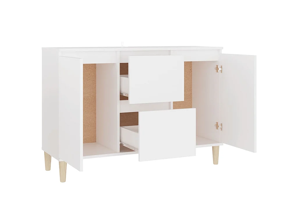 Buffet blanc 101x35x70 cm bois d'ingénierie