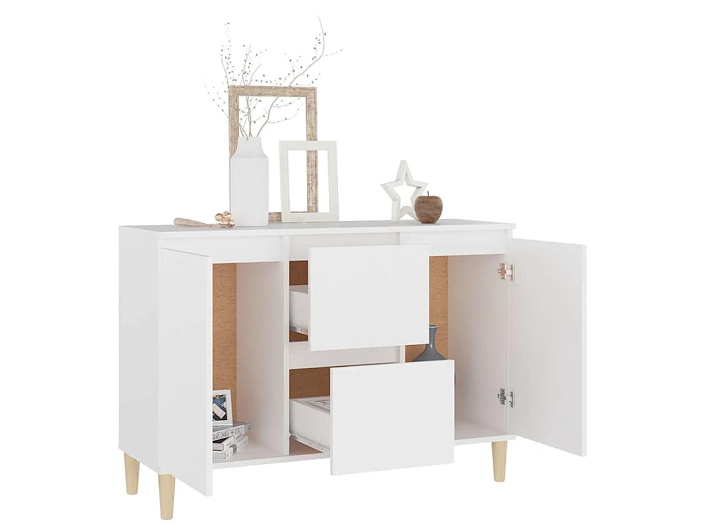 Buffet blanc 101x35x70 cm bois d'ingénierie