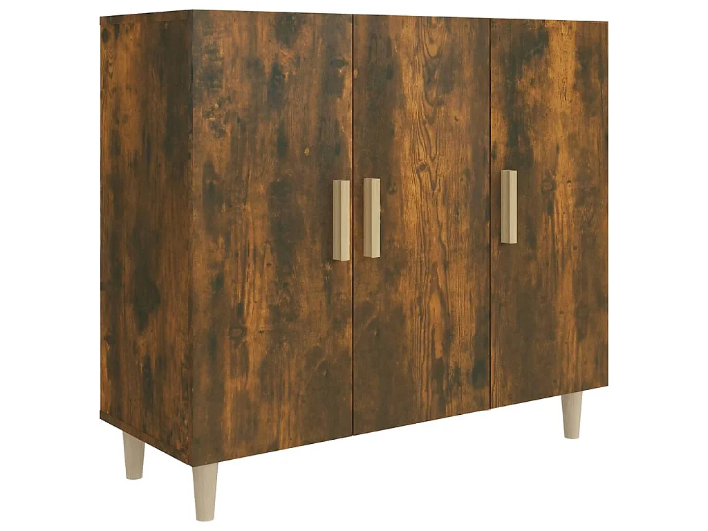 Dressoir 90x34x80 cm bewerkt hout gerookt eikenkleurig