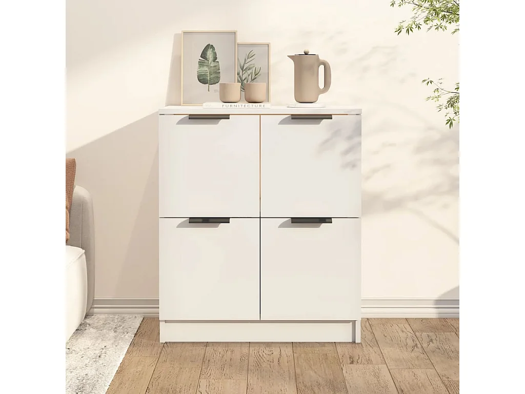 Buffet Blanc 60x30x70 cm Bois d'ingénierie