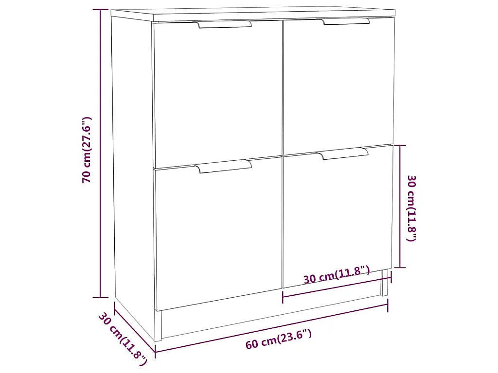 Buffet Blanc 60x30x70 cm Bois d'ingénierie