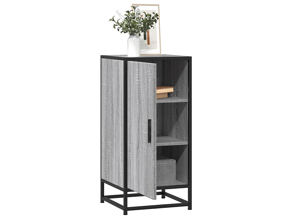 Buffet sonoma gris 35,5x35x76 cm bois d'ingénierie et métal