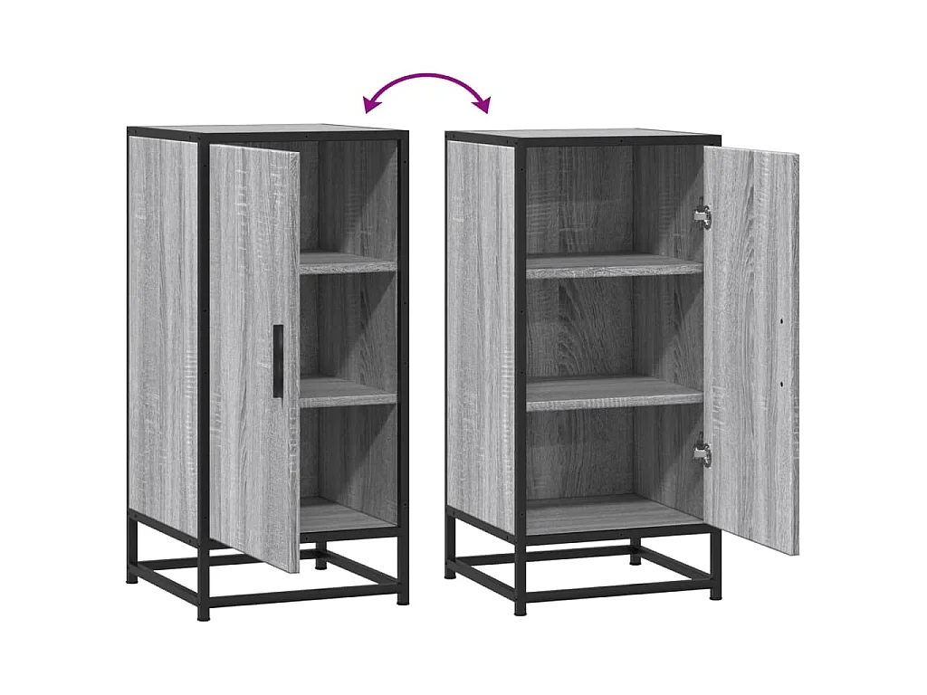 Buffet sonoma gris 35,5x35x76 cm bois d'ingénierie et métal