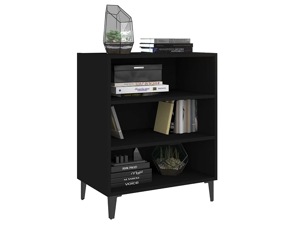 Buffet noir 57x35x70 cm bois d’ingénierie