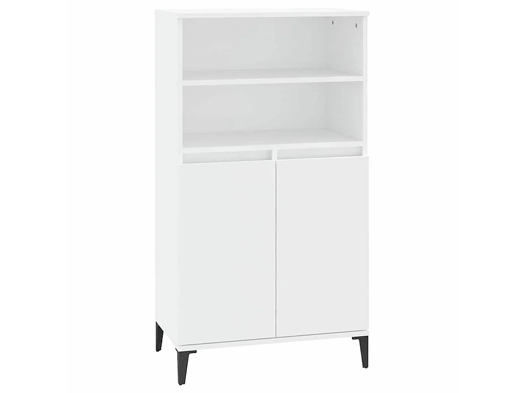 Buffet haut Blanc 60x36x110 cm Bois d'ingénierie