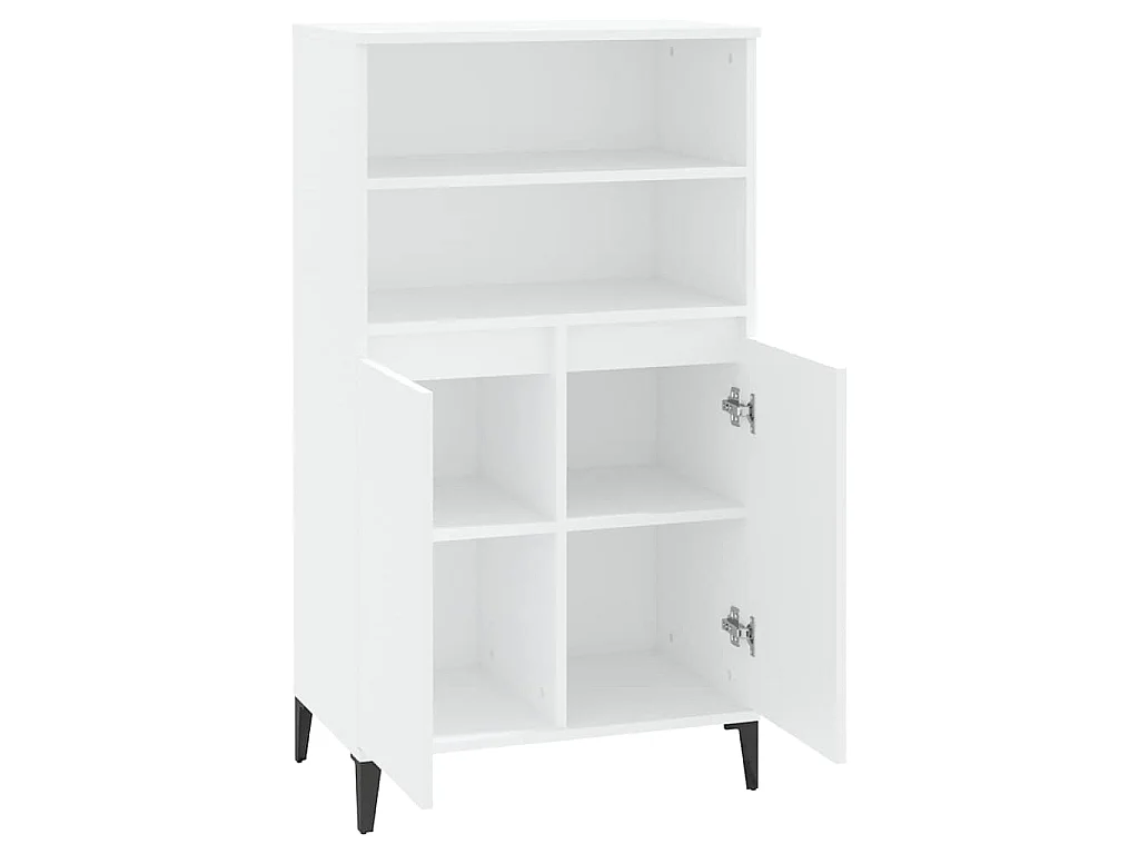 Buffet haut Blanc 60x36x110 cm Bois d'ingénierie