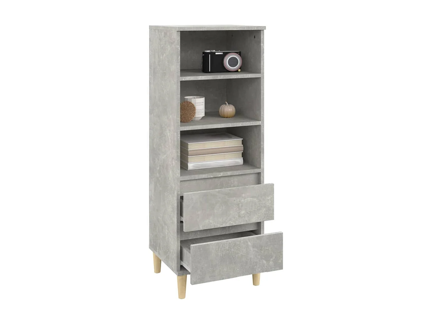 Buffet haut Gris béton 40x36x110 cm Bois d'ingénierie