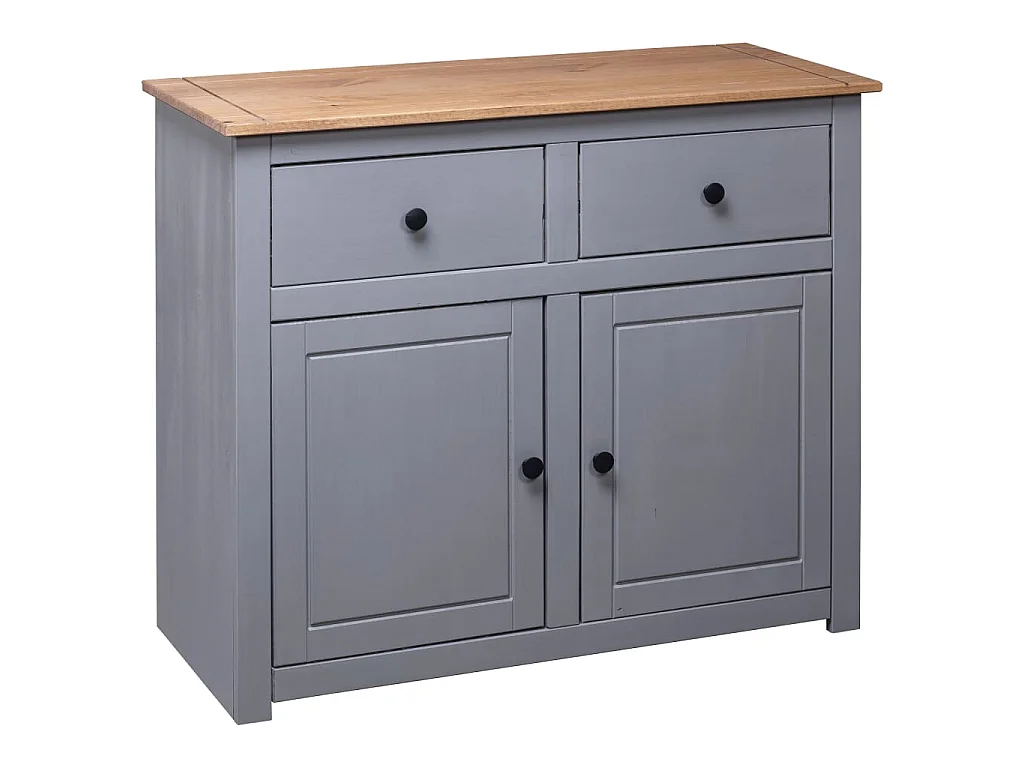 Dressoir Panama Range 93x40x80 cm massief grenenhout grijs