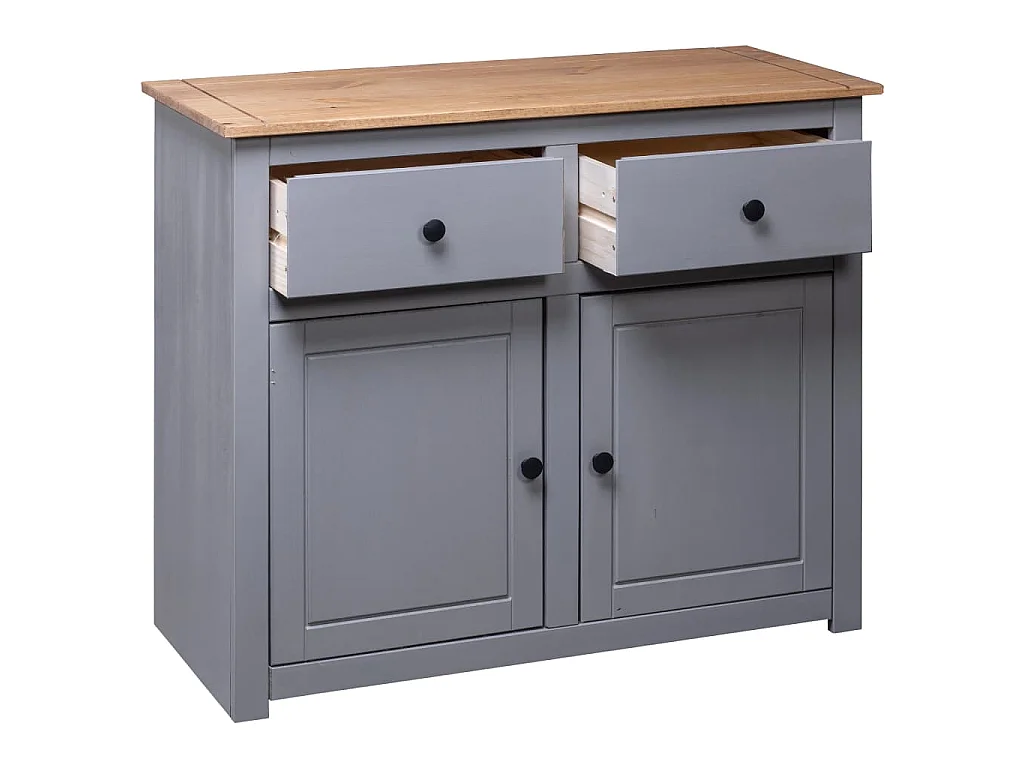 Dressoir Panama Range 93x40x80 cm massief grenenhout grijs