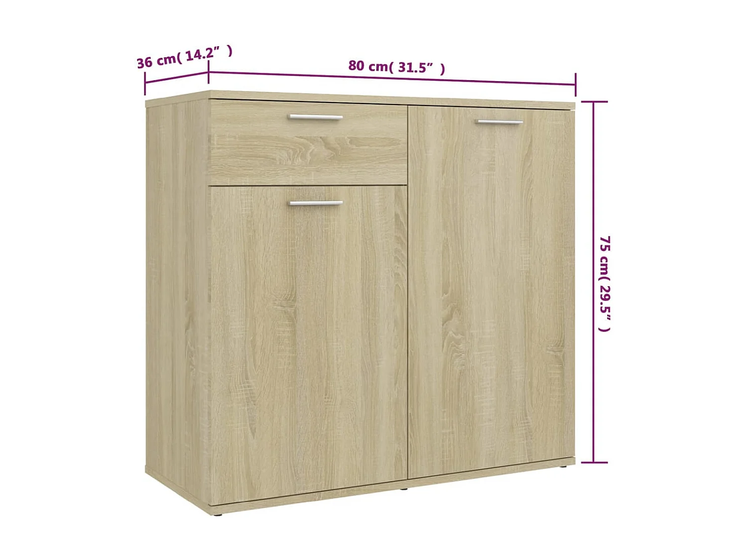 Sideboard Sonoma-Eiche 160x36x75 cm Holzwerkstoff