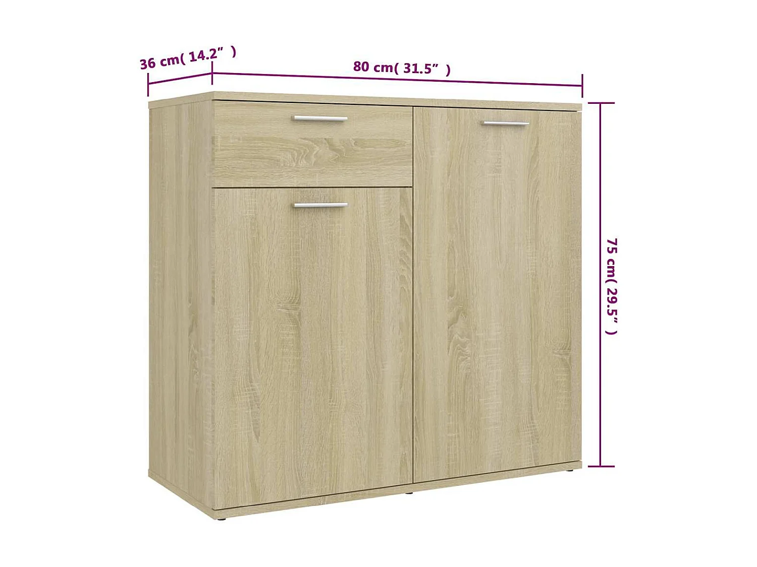 Sideboard Sonoma-Eiche 160x36x75 cm Holzwerkstoff