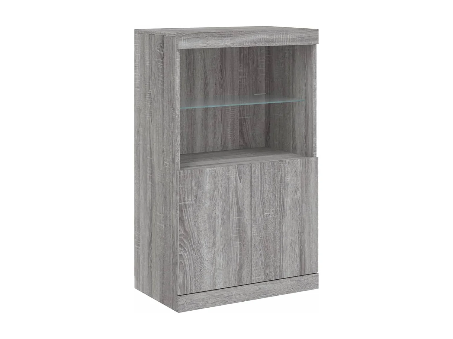Sideboards mit LED-Leuchten 3 Stk. Grau Sonoma Holzwerkstoff