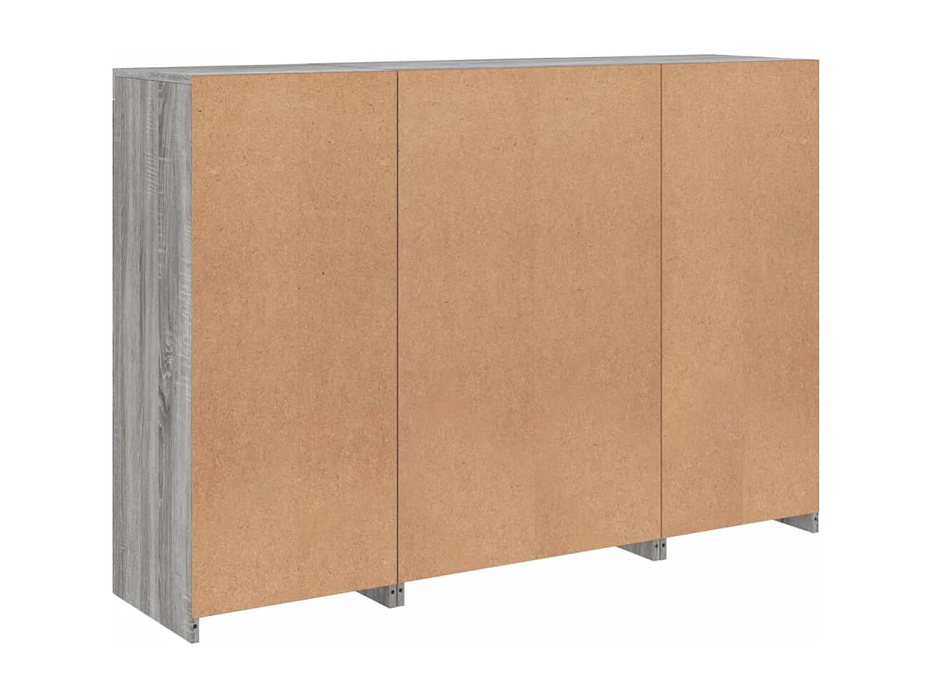 Sideboards mit LED-Leuchten 3 Stk. Grau Sonoma Holzwerkstoff