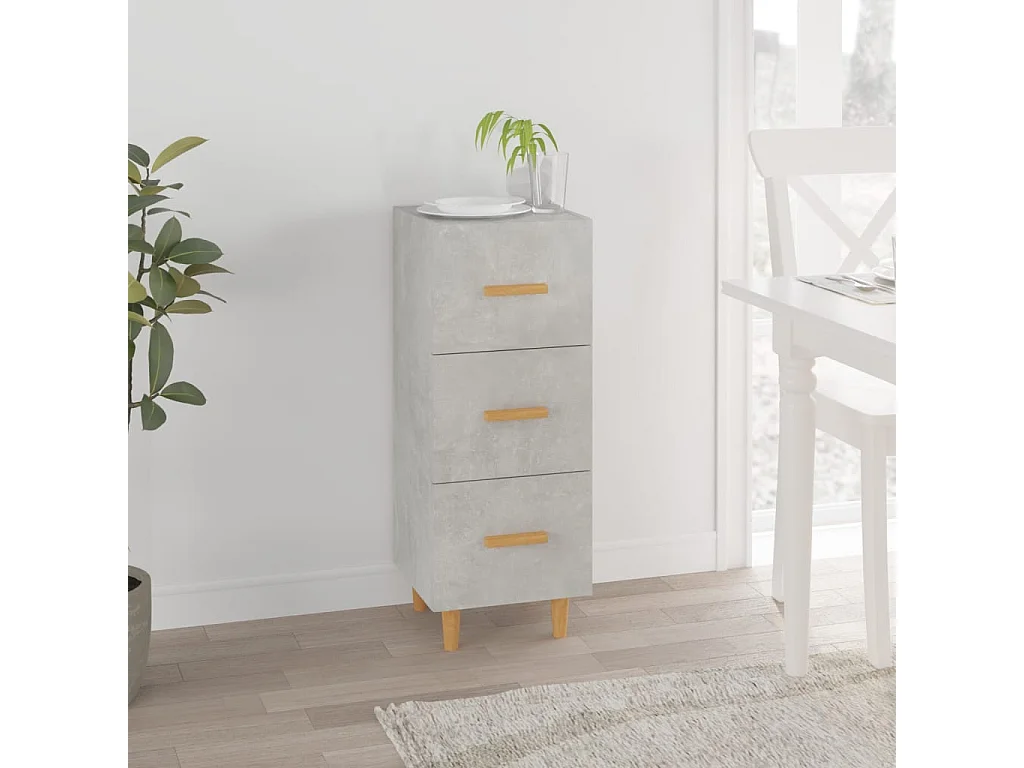 Buffet Gris béton 34,5x34x90 cm Bois d'ingénierie