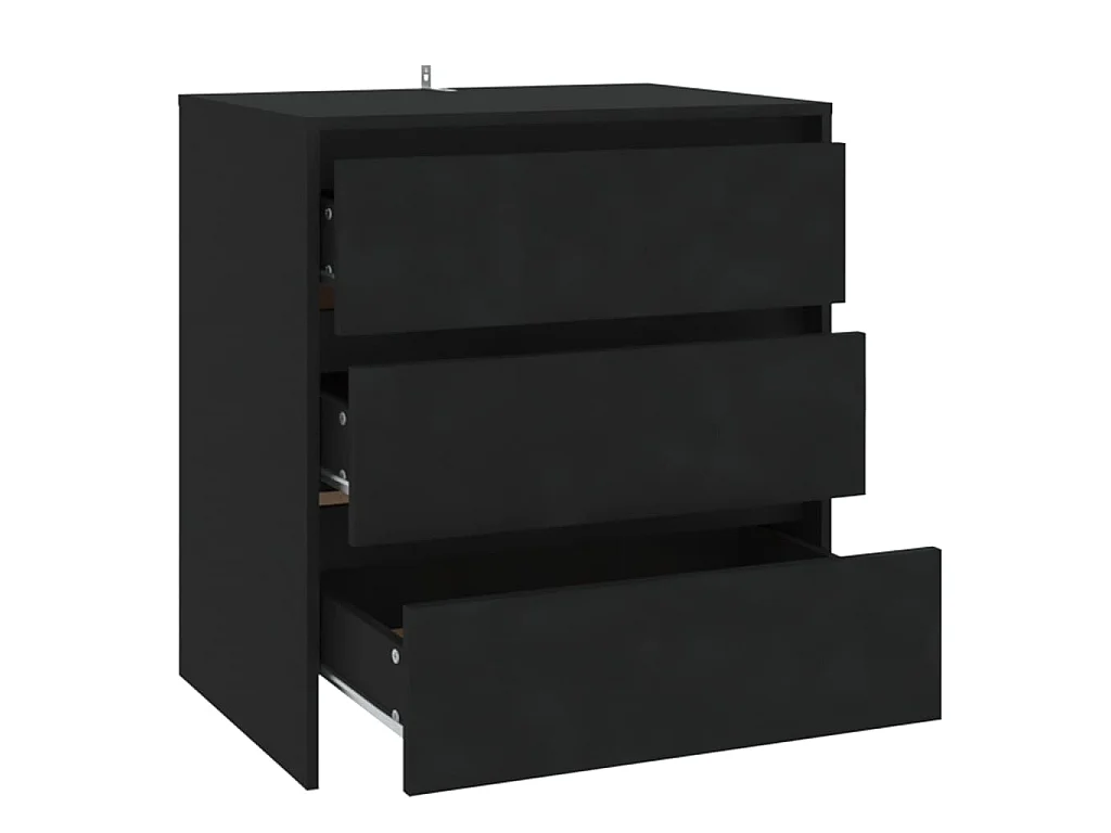 Buffet Noir 70x41x75 cm Bois d'ingénierie