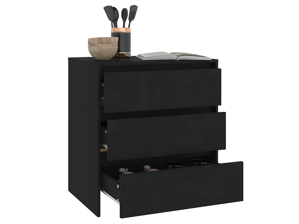 Buffet Noir 70x41x75 cm Bois d'ingénierie