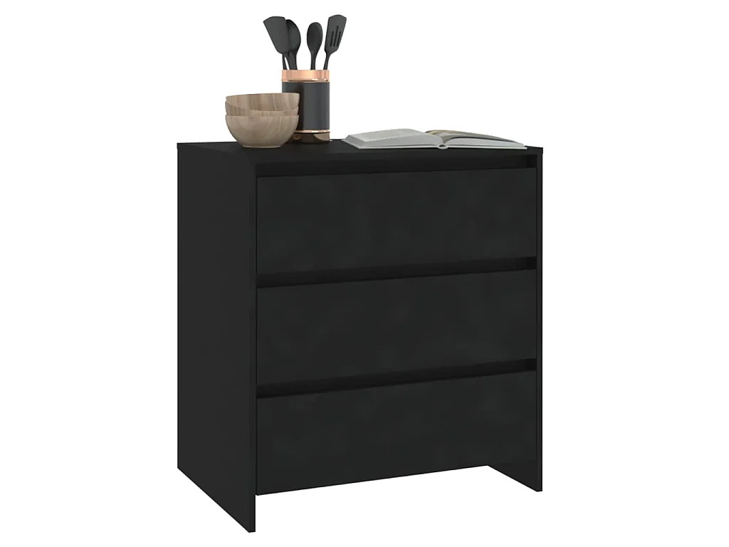 Buffet Noir 70x41x75 cm Bois d'ingénierie