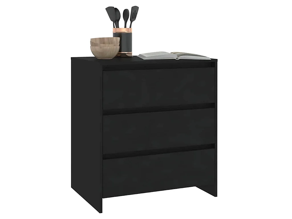 Buffet Noir 70x41x75 cm Bois d'ingénierie