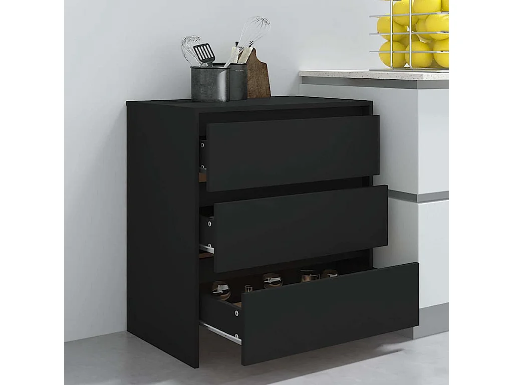 Buffet Noir 70x41x75 cm Bois d'ingénierie