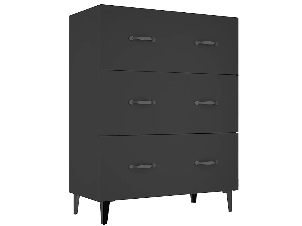 Buffet noir 69,5x34x90 cm bois d'ingénierie