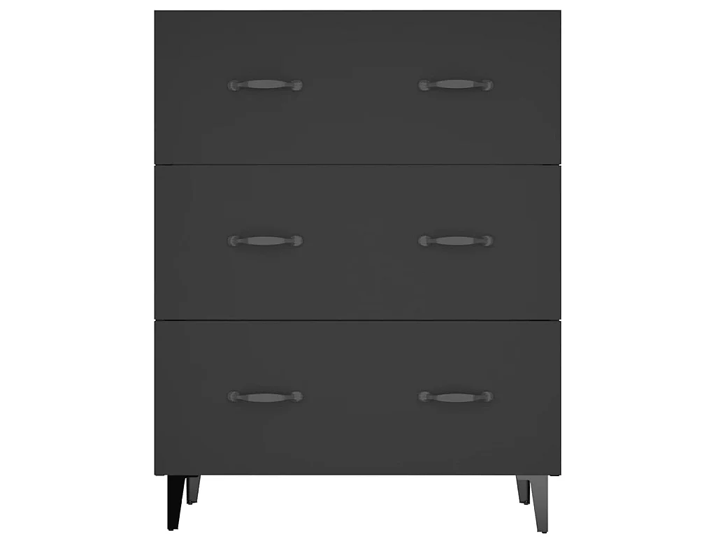 Buffet noir 69,5x34x90 cm bois d'ingénierie