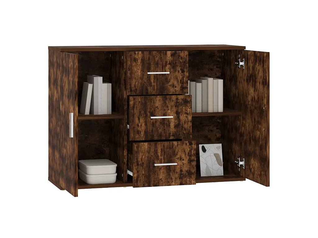 Dressoir 91x29,5x65 cm bewerkt hout gerookt eikenkleurig