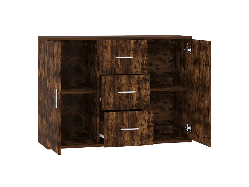 Dressoir 91x29,5x65 cm bewerkt hout gerookt eikenkleurig