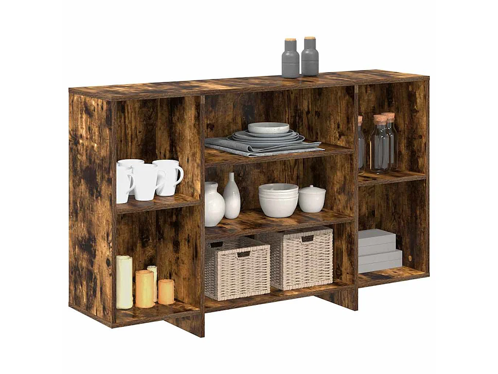 Dressoir 120x30x75 cm bewerkt hout gerookt eikenkleurig