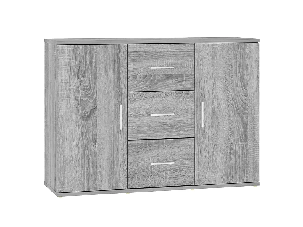 Aparador de madera contrachapada gris Sonoma 91x29,5x65 cm