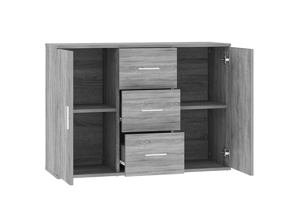 Aparador de madera contrachapada gris Sonoma 91x29,5x65 cm