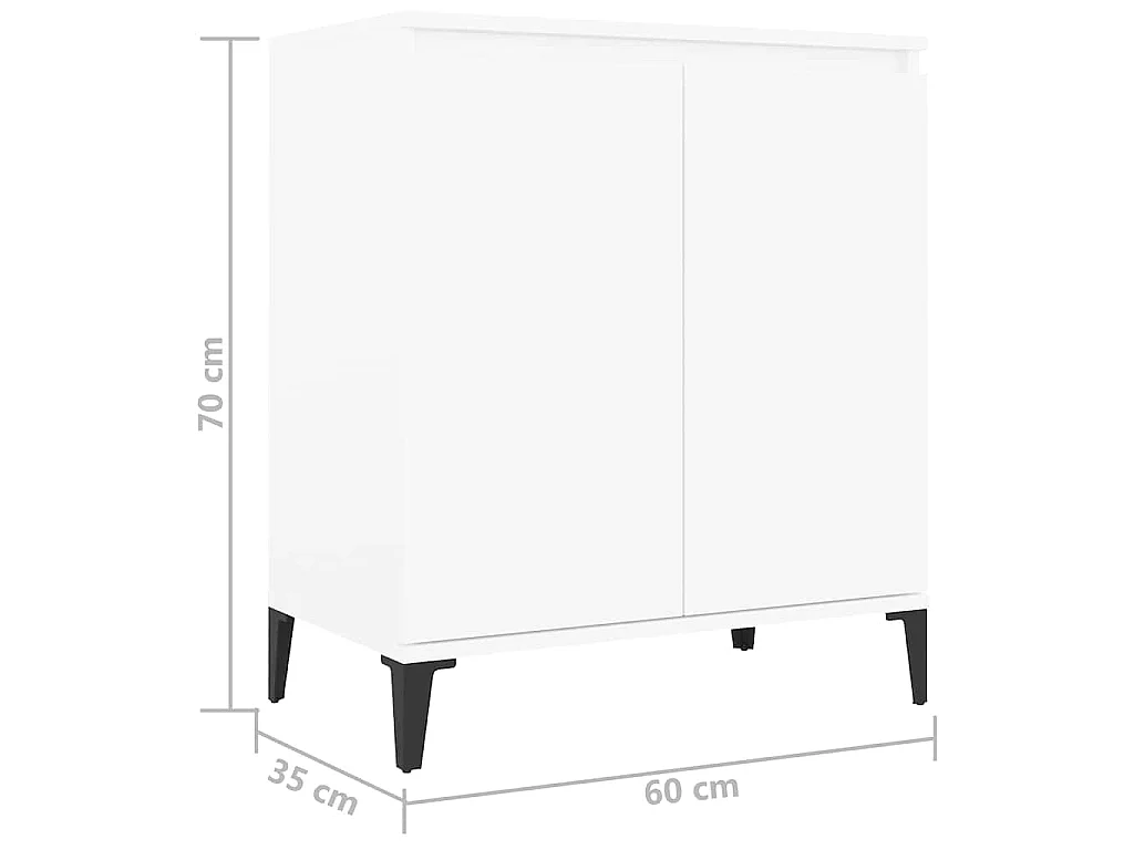 Buffet blanc 60x35x70 cm bois d'ingénierie