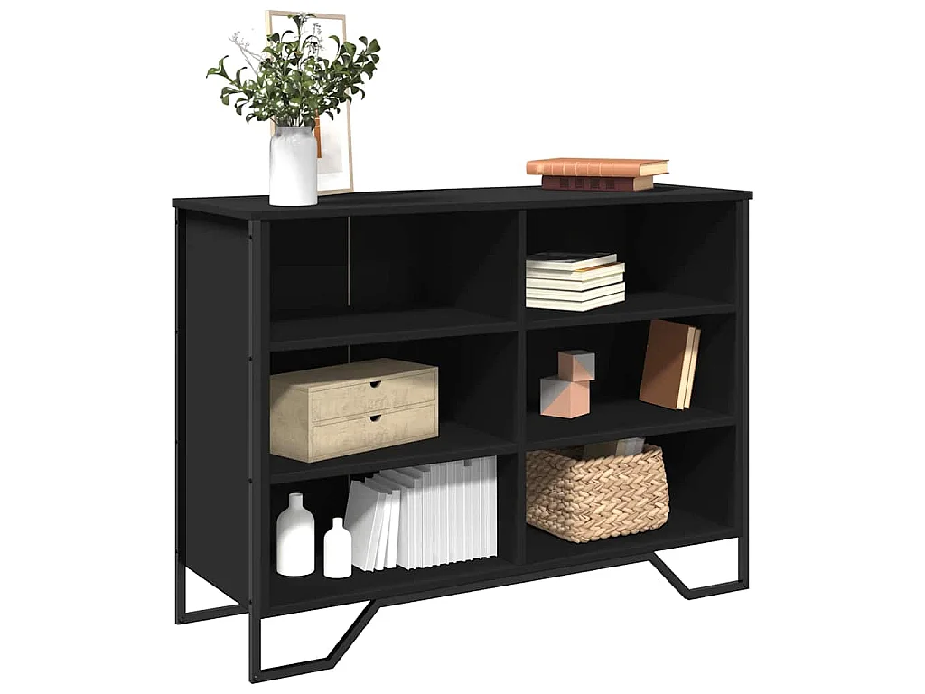 Buffet noir 101x35,5x74,5 cm bois d'ingénierie
