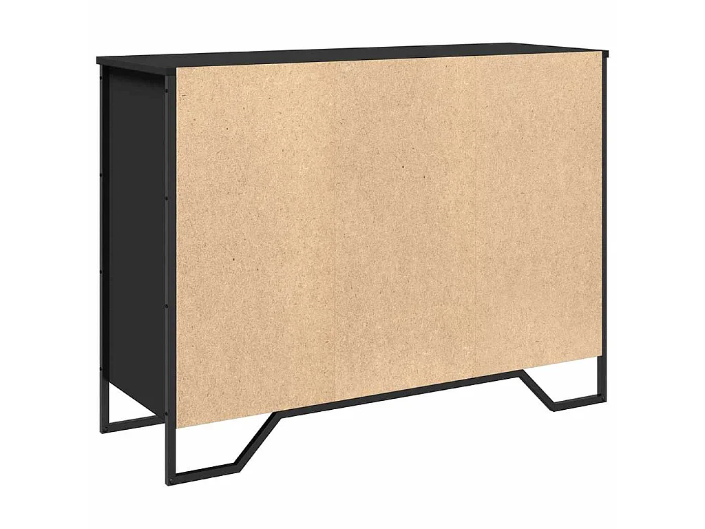 Buffet noir 101x35,5x74,5 cm bois d'ingénierie