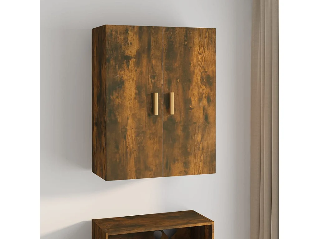 Armoire murale suspendue Chêne fumé 69,5x34x90 cm